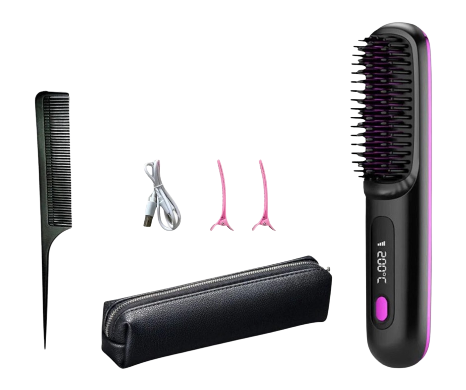 Bærbar stylingbørste – glatt ut, krøll og tørk